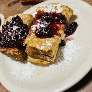 Huckleberry stuffed French toast