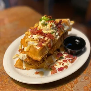 Stacked Chicken Waffles
