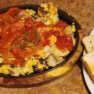 New Orleans skillet w/ sourdough toast