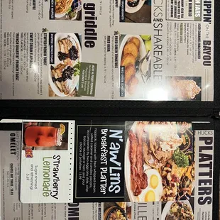 a menu for a restaurant
