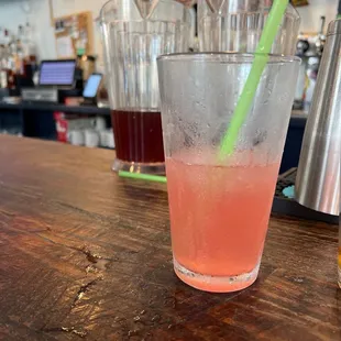 a drink in a glass with a straw