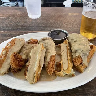 The New York Chicken and Waffle is the best thing on the menu. The gravy is on a different level than the competition.
