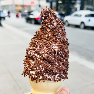 Vanilla w/chocolate sprinkles.