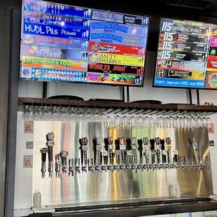 Great options on tap (bartender for scale)