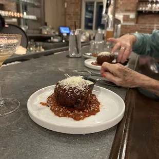 Fried Meatball.  Only available at the bar.