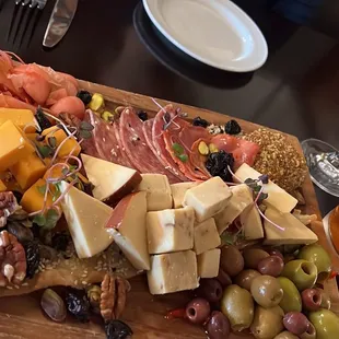 The meat and cheese board