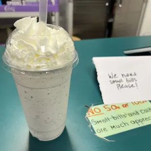 Butter pecan with cookies and cream milkshake