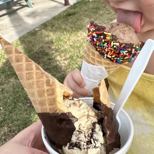 a child eating an ice cream cone