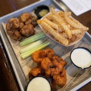 teriyaki &amp; buffalo cauliflower wings