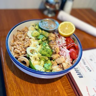 a bowl of food on a table