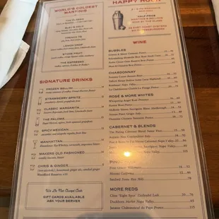 menu