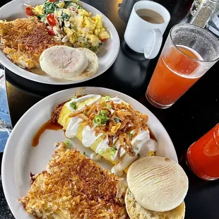 Brisket omelette &amp; scramble