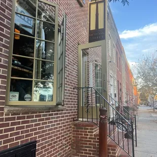 Outside of the bar.