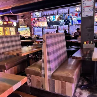 booths and tables in a restaurant