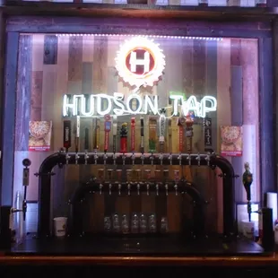Neon display - in the center of the giant bar.