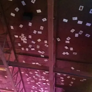 Has Jamie O&apos;Hara done the card trick for you?  There are over 20 years of cards on the ceiling.