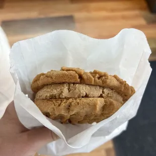 Peanut butter cookie sandwich - aired out &amp; hard...