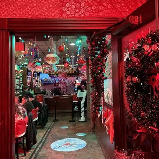 the entrance to the restaurant