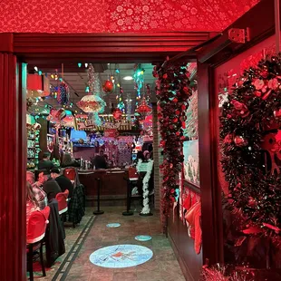 the entrance to the restaurant