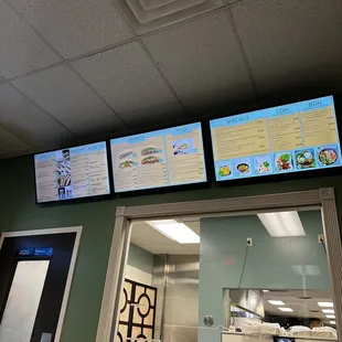 menus on the wall