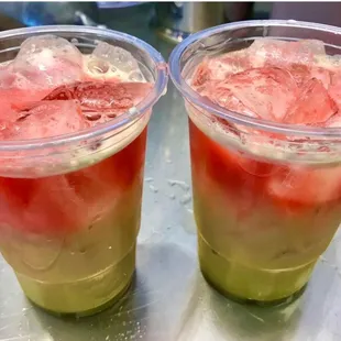 Nuoc Mia Dau (Fresh sugarcane with strawberry juice)