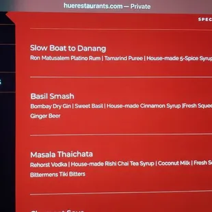 Online cocktail menu doesn't match the restaurant, no problem because they didn't have any specialty cocktails at all on my vist