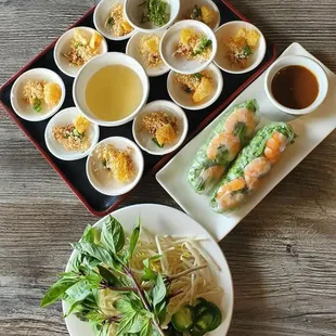 Banh Beo Chen and Goi Cuon - Spring Rolls at Hue Oi
