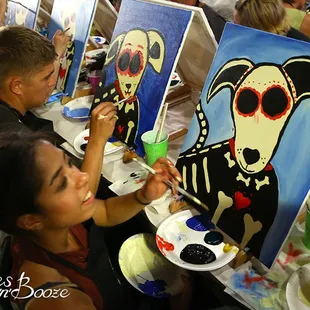 Hues'n'Booze painting party!