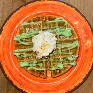 Pistachio waffle