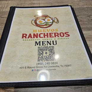 Menu, you can get one in English