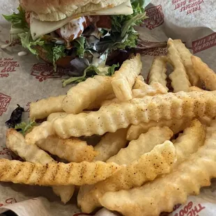 a sandwich and french fries