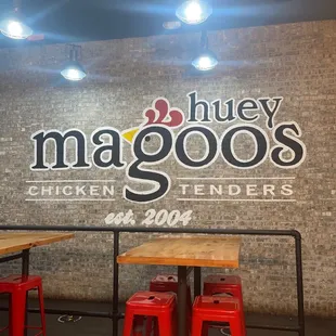 tables with red stools