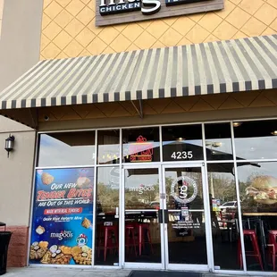 the front of the restaurant