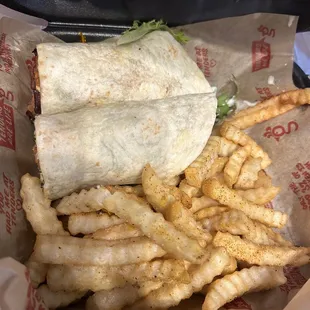 Buffalo chicken wrap meal