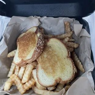 Fries and toast