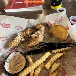 After I ate one tender and some fries...forgot to get a pic ‍