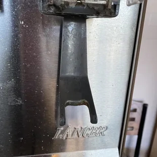 a closeup of the handle of a machine