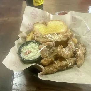 5 strip meal dipped in garlic Parmesan