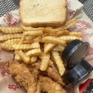 3 tender meal with fries and toast