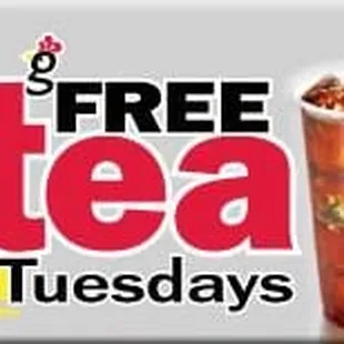 Free Tea Tuesdays! The best day of the week here at Huey Magoo's!