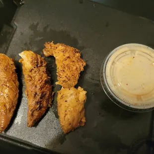 sauce cup to show size of tenders