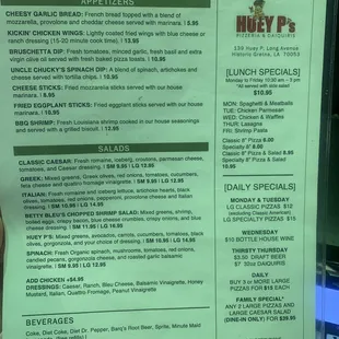Food menu