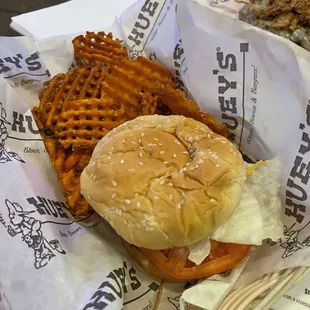 Senor Huey with Sweet Potato Fries