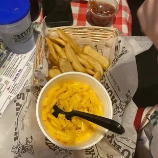 Kids fries and Mac and cheese.  Lots of fries