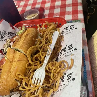 My Mamas chicken Philly with onion straws.