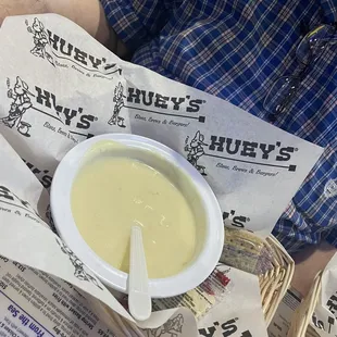 My dads potatoes soup without any fixins... I tried it and it's delicious.