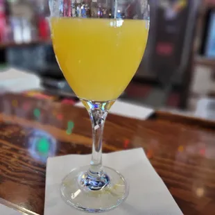 a glass of orange juice