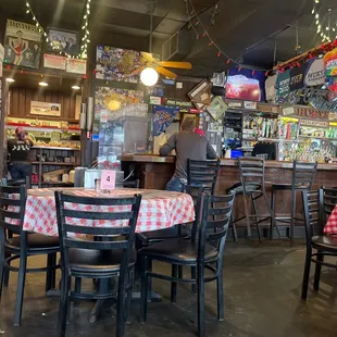 the interior of a diner