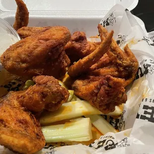 Take out. BUFFALO WINGS