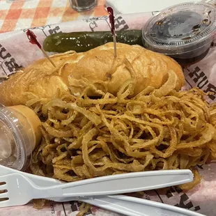 French Dip. Onion Straws.